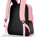 Choco Mocha Pink Backpack for Girls, Travel School Backpack for Teen Girls Large Bookbag for Middle Elementary School 18 Inch, Black Pink (Thickened version (exclusive laptop compartment))