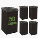 Nosiny 5 Pcs 50 Gallon Disposable and Reusable Corrugated Cardboard Trash Cans for Events, Recycling Bins Bulk with Trash Bags, Cardboard Garbage Boxes for Parties, 18" x 18" x 36" (Black)