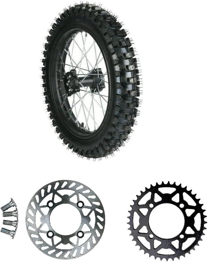 16" Rear Wheel tire Assembly Includes Brake Rotor and 428 Sprocket For Dirt Pit Bike 90/100-16 125cc 140cc 150cc Apollo RXF 150 SSR XR CRF TaoTao (16 Inch)