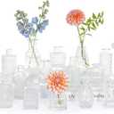 16pcs Glass Bud Vase Set, Small Clear Flower Vases for Centerpieces in Bulk, Cute Mini Vintage Vase for Wedding, Home Decor, Table Decoration