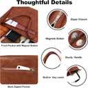 Large Tote Bag for Women Work with Zipper 16L Vegan Leather Ladies Travel Purses and Handbags (T1-brown)