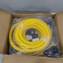 50 Feet 50 Amp RV/Generator Cord, UL Listed, 100% Copper Wire, NEMA 14-50P to SS2-50R Twist Lock, Newly Designed 90Grip Handle, 6/3+8/1 Gauge STW Wire