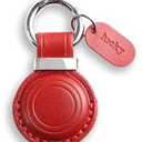 Genuine Leather Keychain Holder Compatible with AirTag - Secure Case Cover Key Ring Chain Fob Accessories Intended for Air Tag - Black