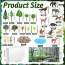 Teyva Daily 48 Pcs Forest Diorama Kit Habitat Project Box Set Forests Diorama Supplies Include Woodland Animal Model Figures Artificial Trees Fake Rocks with Cardboard for DIY Crafts Gifts