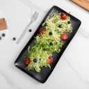 Melamine Rectangular Serving Platters and Trays set, set of 4,14 x 7 Matte Black Party Platter for Serving Food, Salad, Cheese and Fruits, Dishwasher Safe Trays/Platters for Entertaining