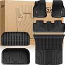 3W Tesla Model Y Floor Mats 2020-2024(Not for Juniper), TPE Floor Liner, Cargo Liner Custom Fit Model Y Accessories All Weather Black, 5-Seater