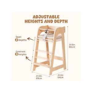 ROBUD Wooden Multifunctional High Chair