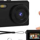 Mini Keychain Camera-1080P Mini Retro Digital Camera with 0.96" Screen 16GB Card,Portable Video Recorder with Filters for Kids, Teens, Beginners. (Black