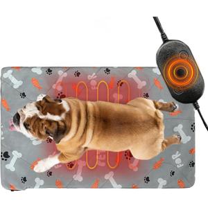 Pet Heating Pad, 22 * 18" Pressure Activated Heated Mat for Indoor Dogs Cats, 3 Adjustable Temperature with Chew Resistant Cord