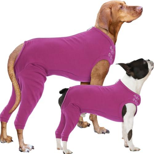 Nanaki Dog Wound Care Shirt - Sleeved Dog Recovery Suit To Stop Licking, Female-Male Surgery Onesie For Wound Healing, Purple, Size L