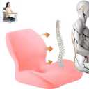Work Chair Cushion Butt and Back Support, Car seat Seat Cushion for Tailbone Pain Relief, Seat Cushion for Office Chair (Pink, Plus Size)