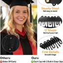 JenPen 8 Pcs Black Graduation Caps for Long Hair No Slip Graduation Cap with Built-in Hair Secure Clips Stays in Place Mortarboard for Women 2026 Graduates Ceremony Photos