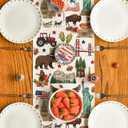 Artoid Mode American Flag Map Eagle 210 GSM 4th of July Table Runner, Memorial Day Kitchen Dining Table Decoration for Home Party Decor 13x108 Inch
