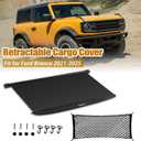 Cargo Cover for Ford Bronco - Retractable Cargo Cover Fit for Ford Bronco 2025-2021 4-Door Trunk Cover for Bronco Accessories with Cargo Net (Not Fit for Bronco Sport or Bronco 2-Door)