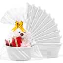 AFOROEOA 10PACK Baskets for Gifts Empty, 12"x 8"x 5" Woven Gift Baskets with Gift Bags and Bows Empty Gift Baskets for Christmas Shelf Small Storage Baskets with Handles, White