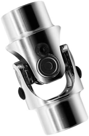 GLOCRORET 3/4"-30 Spline X 3/4" Round Chrome Steering Universal Joint Single U Joint Shaft, Total Length 83mm (3-1/4")