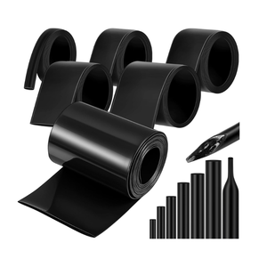 Pangda 6 Heat Shrink Tubing 3: 1 Ratio Marine Grade Adhesive Lined Waterproof Heat Shrink Tubing Black Polyolefin Sleeving Wrap Wire Insulation Tube (1/4 +3/16+3/8+1/2+1+1.5+2inch)