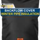 Backflow Preventer Cover Insulated (5F) with Thick 7 Layers Fabric, 14" W x 18" H Backflow Cover with Aluminum Foil Layer for Winter Pipe Freeze Protection, Backflow Insulation Cover (Black)