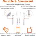 Amazon Basics 4-Piece Stainless Steel BBQ Grilling Tool Set with Carry Bag, Rust-Resistant, Dishwasher Safe