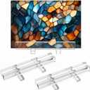 AceOrbit 2 Pcs Display Stand Tile Display Stand for Art Panels Picture Photos Plaques and Warm Glass Art Creations Collectibles Ceramic Tiles Office Trade Show Office, or Gallery (Transparent,Acrylic)