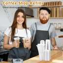 Ziliny 50 Pack 18 oz Clear Plastic Cups with Sip Lids & Straws, Disposable Pet Crystal Iced Coffee Cups with Lids for Coffee Smoothie, Milkshake, Cold Drinks