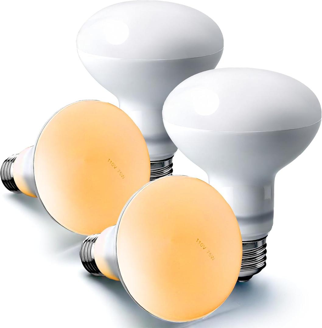 4 Pack 75 Watt Heat Bulbs for Reptiles-Basking Light for Bearded Dragon,UVA Reptile Basking Bulb,Reptile Heat Bulb Simulating Natural Sunlight,Ideal for Turtles,Iguanas,Lizard,Incandescent light bulbs