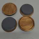 4 Pack Mason Jar Lids Wide Mouth Canning Jar Acacia Wood Jars Tops with Wooden Lid for Mason Jar Storage Accessories Silicone Glass Cover Reusable Can Lid Large Mouth Jars Lids