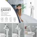 Senlesen Bathroom Chrome Freestanding Tub Faucet Floor Mounted Bathtub Shower Faucet with Handheld Sprayer