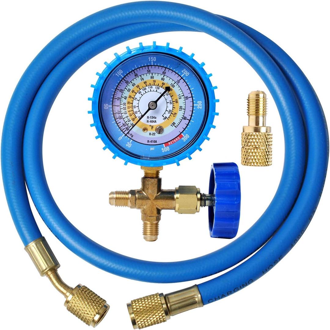 R410a Recharge Kit AC Charging Hose, R134a R22 R404a R410a Manifold Gauge Hose Kit for Air Condition Refrigeration Charging Testing