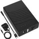 Talentcell Rechargeable 12V 3000mAh Lithium ion Battery Pack for LED Strip, CCTV Camera and More, DC 12V/5V USB Dual Output External Battery Power Bank with Charger, Black