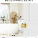 HOSOM Polished Brass Door Knob Privacy Door Knob with Lock, Interior Door Knobs for Bedroom and Bathroom, Keyless Doorknob with Round Ball, Gold Door Handle, 1 Pack