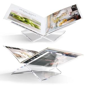 Acrylic Book Stand Large Clear Acrylic Book Holder, 12.5" x 9.5" x 5.7", Open Book Holder Stand for Display and Reading Cookbooks, Art Books, Bibles, Magazines - Home and Office