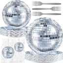 Disco Party Decorations - Disco Party Plates and Napkins for Kids Birthday Party, Serves 40 Guests