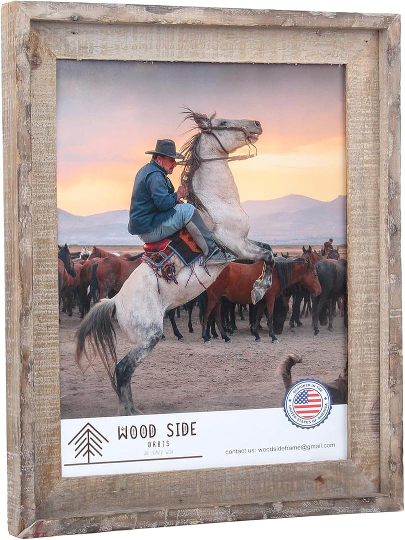 Rustic Barnwood Picture Frames 14x22 - Natural Reclaimed Wood Wall Hanging - Handcrafted Vintage Distressed, 1 3/4" Frame Width (Grey) Rustic Barnwood Picture Frames 14x22 - Natural Reclaimed Wood Wall Hanging - Handcrafted Vintage Distressed, 1 3/4" Frame Width (Grey)