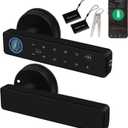 Smart Door Lock 5-in-1 Door Handle Electronic Keypad Supports Password APP IC Card Fingerprint Key Biometric Digital Smart Door Lock Suitable for Home Office and Apartment