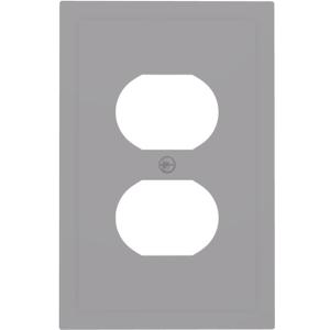 Grey 1 Gang Duplex Outlet Covers Decorative Single Light Switch Covers Electrical Receptacle Wall Plate Plug Switch Plate Cover Dimmer Dual Outlet Faceplate for Bedroom Decor