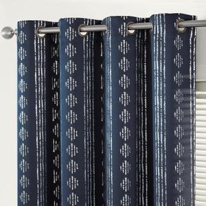 jinchan 95% Blackout Boho Curtains 96 Inches Long for Bedroom Living Room Silver Geometric Foil Printed Blue Curtain Grommet Top Room Darkening Drapes 52 x 96 2 Panels
