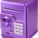 Totola Piggy Bank Electronic Mini ATM for Kids Baby Toy, Auto Scroll Paper Money Safe Coin Banks Saving Box Password Code Lock for Children,Boys Girls Best Birthday Gift (Purple)