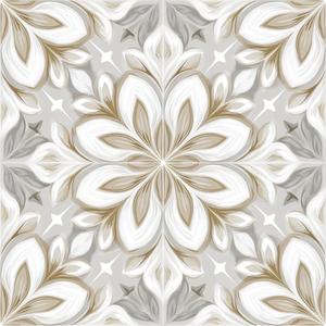 10PCS Peel and Stick Floor Tiles 12x12 Inch Gray Beige Floral Pattern Self Adhesive Vinyl Flooring Square Planks for Kitchen Bathroom Bedroom Living Room Home Renovation DIY Decor