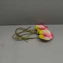 Rikyo 5 Pc 24inch/61cm Artificial Anthurium Lily Flowers Permanent for Home Decor Bouquet and Green Leaf for Bridal Wedding Festival Party,Store Decor Small Flower Bouquet Accessories (Pink-1)
