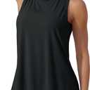 MAGCOMSEN Women's Loose Fit Quick Dry Lightweight Athletic Tank Top (Black, M)