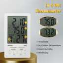 Indoor Outdoor Thermometer Hygrometer Room Humidity Test Meter Digital Temperature Monitor Gauge with External Sensor TH95 (White)