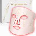 Red Light Therapy for Face, LED Face Mask Light Therapy,Near-Infrared 850 Red Light Therapy Mask(NIR),Portable,Rechargeable and Remote (Pink)