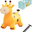 Bouncy Inflatable Giraffe Horse - Bouncy Pals Hopping Toy with Pump for Ages 1-8 Years - Ideal Children's Gift and Birthday Present