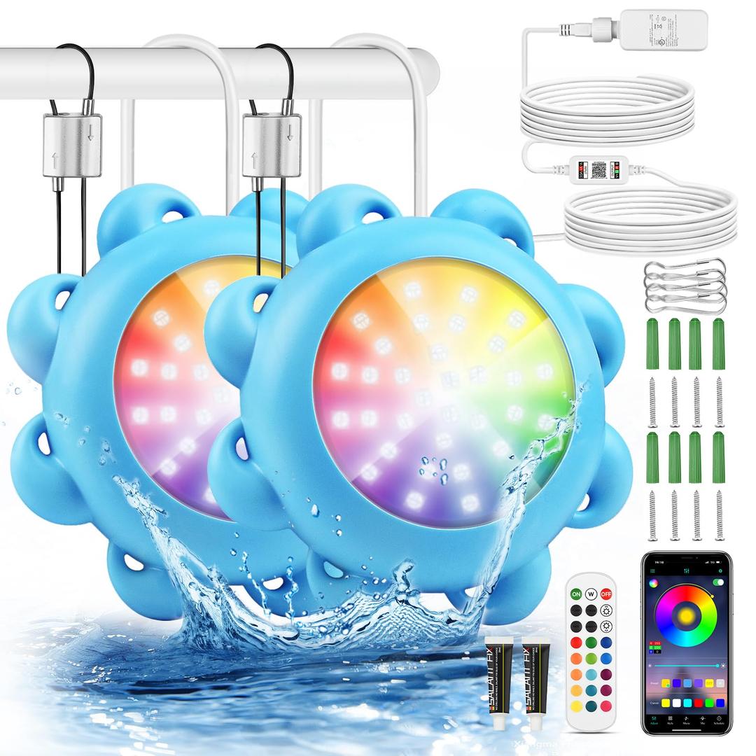 BYLIFITY LED Pool Lights, Color Changing Swimming Pool Light