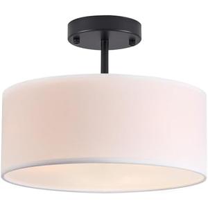 Bargeni Semi Flush Mount Ceiling Light,13 inch Modern 3-Light Ceiling Light Fixture,Black Semi Flush Mount Light Fixture,Flush Mount Lighting for Bedroom,Dinning Room and Hallway - Amazon.com