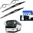 32 Inch Wiper Blade RV Pair or Motorhome rv windshield wipers 9mm 12mm J Hook with 20 Pieces Car Concentrated Washer Tablets And 2pcs Rubber Wiper Blades Refills 32"/32" 2 Pcs
