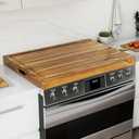 BLUEWEST Noodle Board Stove Cover with Handles, 3 in 1 Wood Stove Top Covers Board for Gas Burners and Electric Stove, Wooden RV Stovetop Cover, Tray for Kitchen Counter Space with Juice Grooves (Acacia)