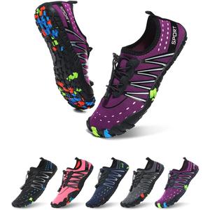 ziitop Water Shoes for Men Women Beach Barefoot Swim Rock Climbing Pool Shoes Socks, Anti-Slip Breathable Quick Dry Lightweight Slip-on, Outdoor Sport Hiking Walking Boating Fishing Diving Surfing (Purple, 11 Women/10 Men)