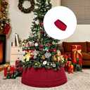 Knitted Christmas Tree Skirt 28Inch Snowflake Design Machine Washable Base Cover for Holiday Decoration (White)